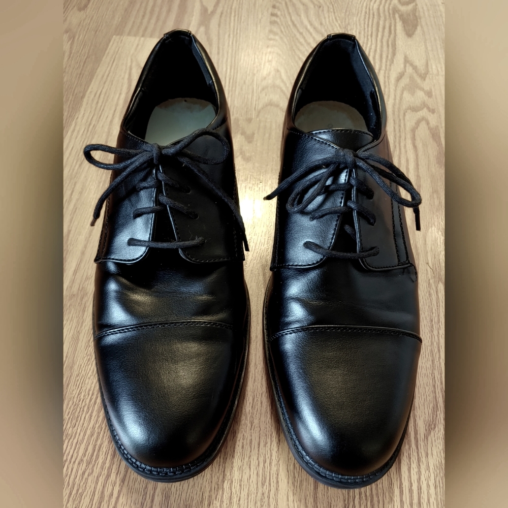 Black Leather Dress Shoes Dexter Lace Formal Tux Like New Size 12